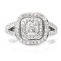 GIA Certified Diamond Split Shank Platinum Engagement Ring
