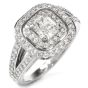 GIA Certified Diamond Split Shank Platinum Engagement Ring