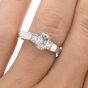 Tacori GIA Cushion Diamond Platinum Three Stone Engagement Ring 
