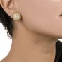Estate 6.75cts Bombe Diamond Clip-on 18k Gold Dome Earrings