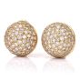 Estate 6.75cts Bombe Diamond Clip-on 18k Gold Dome Earrings