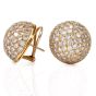 Estate 6.75cts Bombe Diamond Clip-on 18k Gold Dome Earrings