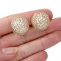 Estate 6.75cts Bombe Diamond Clip-on 18k Gold Dome Earrings