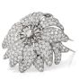 Vintage Floral Motif Diamond Platinum Lapel Pin Brooch Pendant