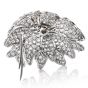 Vintage Floral Motif Diamond Platinum Lapel Pin Brooch Pendant