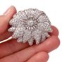 Vintage Floral Motif Diamond Platinum Lapel Pin Brooch