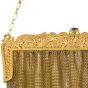 Antique Sapphire Filigree 14K Yellow Gold Mesh Hand Purse 