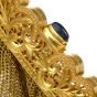 Antique Sapphire Filigree 14K Yellow Gold Mesh Hand Purse 