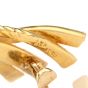 Estate Yellow Blue Sapphire Diamond 18K Gold Scroll Pin Brooch