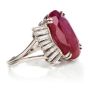 Estate Natural Ruby No Heat Diamond Platinum Cocktail Ring
