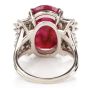 Estate Natural Ruby No Heat Diamond Platinum Cocktail Ring