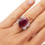 Estate Natural Ruby No Heat Diamond Platinum Cocktail Ring