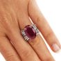 Estate Natural Ruby No Heat Diamond Platinum Cocktail Ring