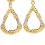 Estate Diamond 18K Yellow Gold Hoop Dangle Clip On Earrings 
