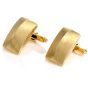 Estate Satin 18K Yellow Gold Rectangle Dome Men’s Cufflinks 