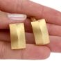 Estate Satin 18K Yellow Gold Rectangle Dome Men’s Cufflinks 