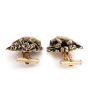 Estate Jungle Panther 14K Yellow Gold Men’s Cufflinks 