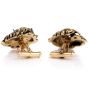 Estate Jungle Panther 14K Yellow Gold Men’s Cufflinks 
