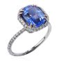 GIA 3.97 Carats Kashmir Blue Sapphire Diamond Platinum Engagement Ring 