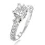 Tacori Diamond Platinum 3 Stone Engagement Semi-mount Ring