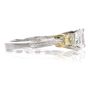 Tacori Three Stone GIA Yellow Diamond Heart Platinum 18K Engagement Ring