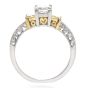 Tacori Three Stone GIA Yellow Diamond Heart Platinum 18K Engagement Ring
