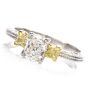 Tacori Three Stone GIA Yellow Diamond Heart Platinum 18K Engagement Ring