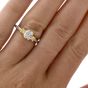 Tacori Three Stone GIA Yellow Diamond Heart Platinum 18K Engagement Ring