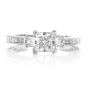 Tacori Diamond Platinum 3 Stone Eternity Engagement Semi-mount Ring