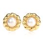 Mikimoto Pearl 18K Yellow Gold Flower Earrings 