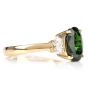 18K Diamond GIA Certified 3.12 Carat Tsavorite 3 Stone Engagement Ring
