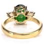 18K Diamond GIA Certified 3.12 Carat Tsavorite 3 Stone Engagement Ring