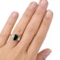 18K Diamond GIA Certified 3.12 Carat Tsavorite 3 Stone Engagement Ring