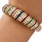 Estate 18K Diamond Sapphire Emerald Ruby  Gold Bangle Bracelet