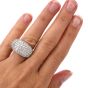 Estate Pave Diamond 18K Dome Cocktail Ring
