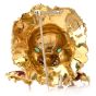 Martine Enameled Diamond Jade Lion Head Brooch
