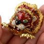 Martine Enameled Diamond Jade Lion Head Brooch