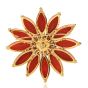Vintage Diamond Coral 18K Poinsettia Brooch Pin