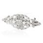 Antique Art Deco Diamond Pearl Platinum Double Clip Brooch Pin