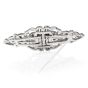 Antique Art Deco Diamond Pearl Platinum Double Clip Brooch Pin
