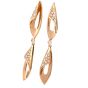 Designer Io Si Modern Rose Gold Pave DIamond 18K Dangling Earrings