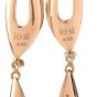 Designer Io Si Modern Rose Gold Pave DIamond 18K Dangling Earrings