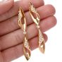 Designer Io Si Modern Rose Gold Pave DIamond 18K Dangling Earrings