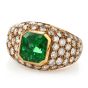 Vintage Tiffany and Co. Diamond GIA Emerald 18K Cocktail Ring