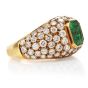 Vintage Tiffany and Co. Diamond GIA Emerald 18K Cocktail Ring