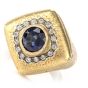 Vintage Buccellati Diamond Sapphire 18K Statement Ring - Dover Jewelry