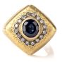 Vintage Buccellati Diamond Sapphire 18K Statement Ring - Dover Jewelry