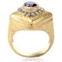 Vintage Buccellati Diamond Sapphire 18K Statement Ring - Dover Jewelry