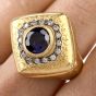 Vintage Buccellati Diamond Sapphire 18K Statement Ring - Dover Jewelry