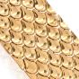 Vintage Retro 18K Yellow Gold Wide Fish Scales Link Bracelet |DoverJewelry|